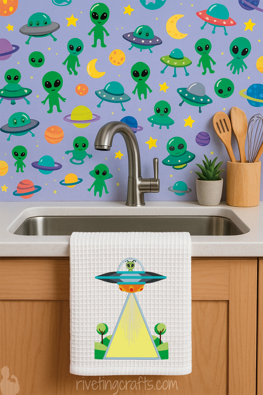 Alien Abduction Hand Towel