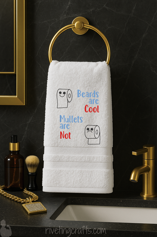 Beards vs Mullets Hand Towel