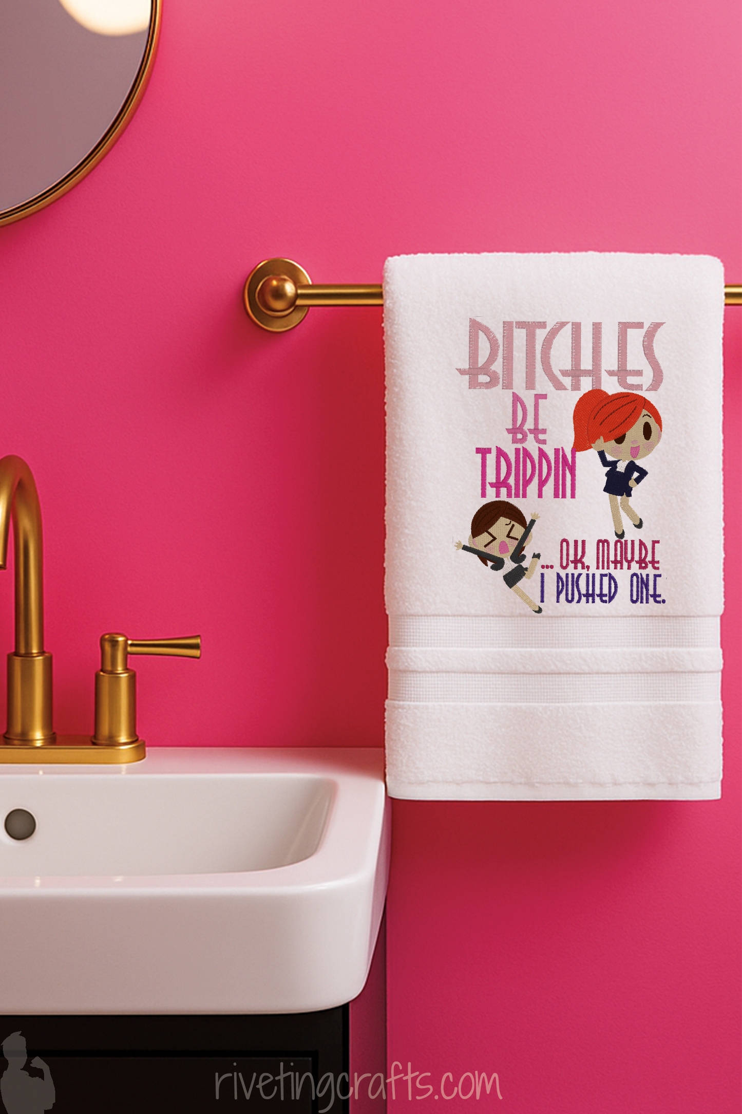 Bitches Be Trippin Hand Towel