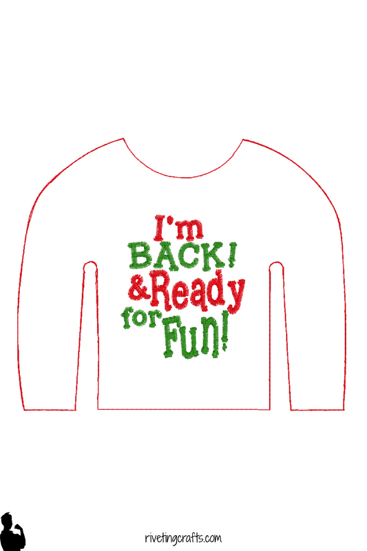 "I'm Back" Elf Sweater, Doll Clothes for Christmas Fun and Mischief