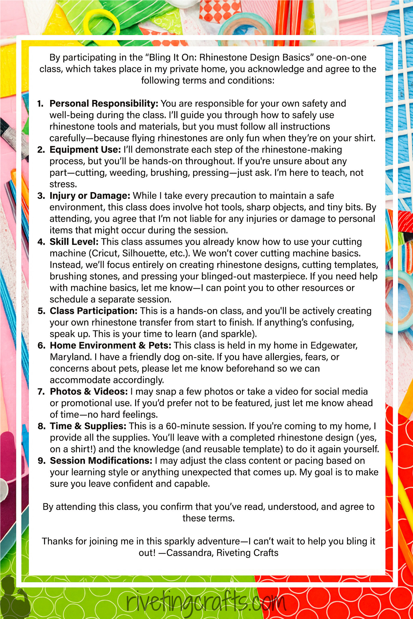 Bling It On: Rhinestone Design Basics – One-on-One Class