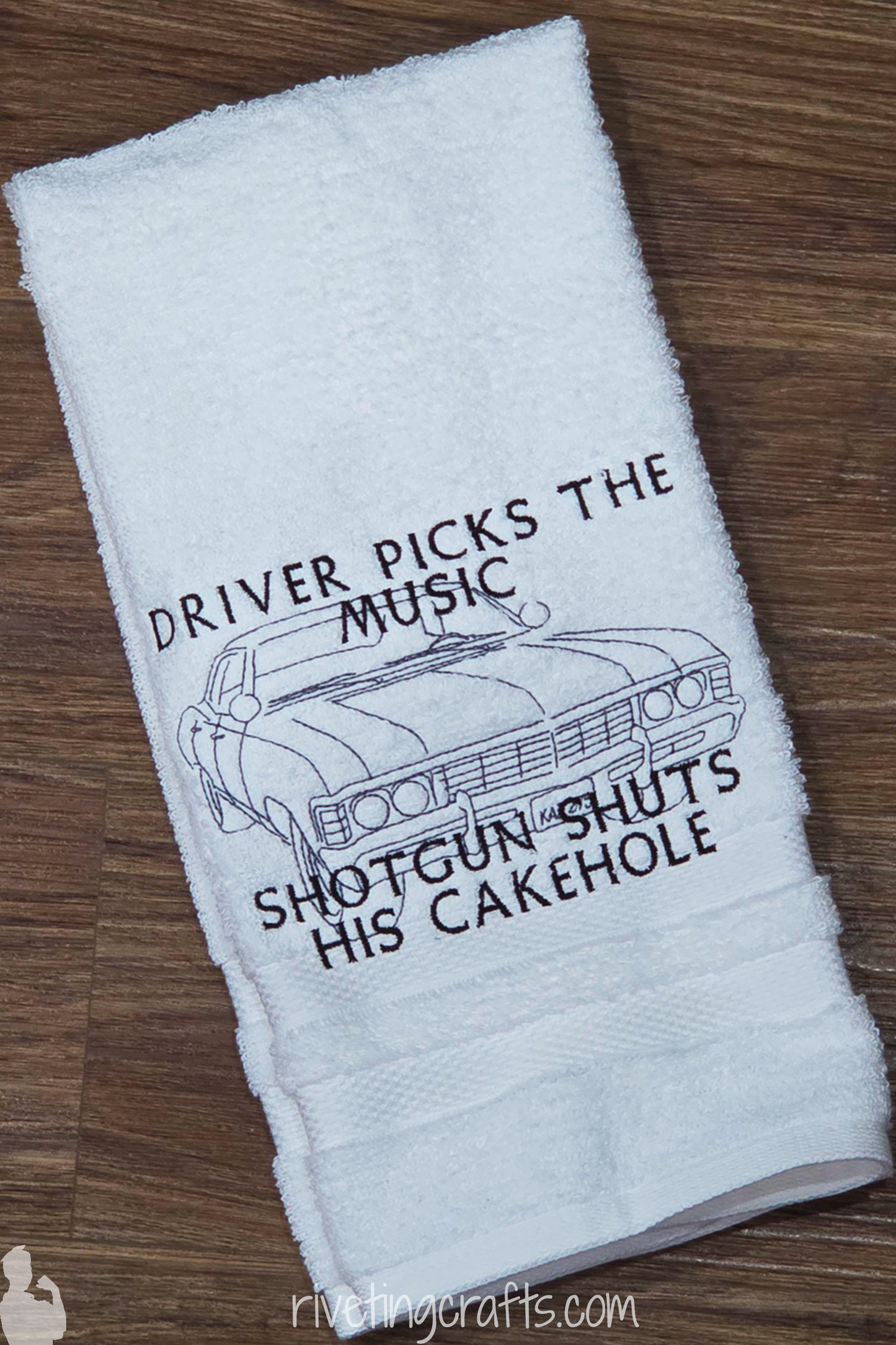 Shut Your Cakehole Supernatural Hand Towel