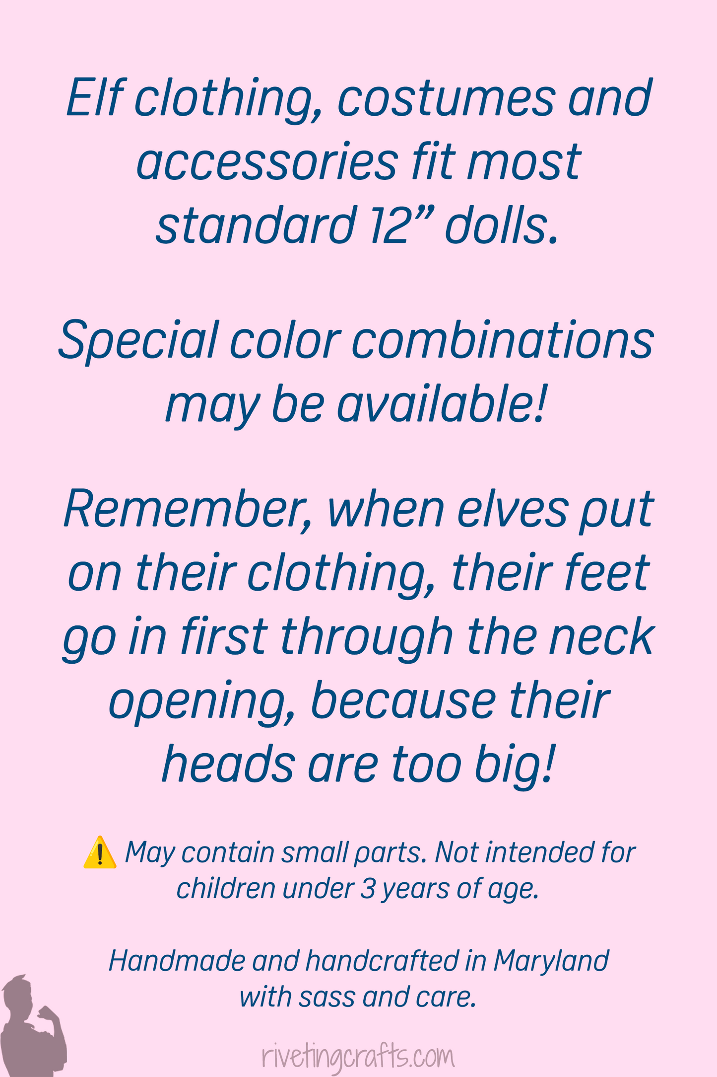 Funny Elf Sheriff Uniform with Embroidered Gold Star - Miniature Doll Christmas Costume Accessory