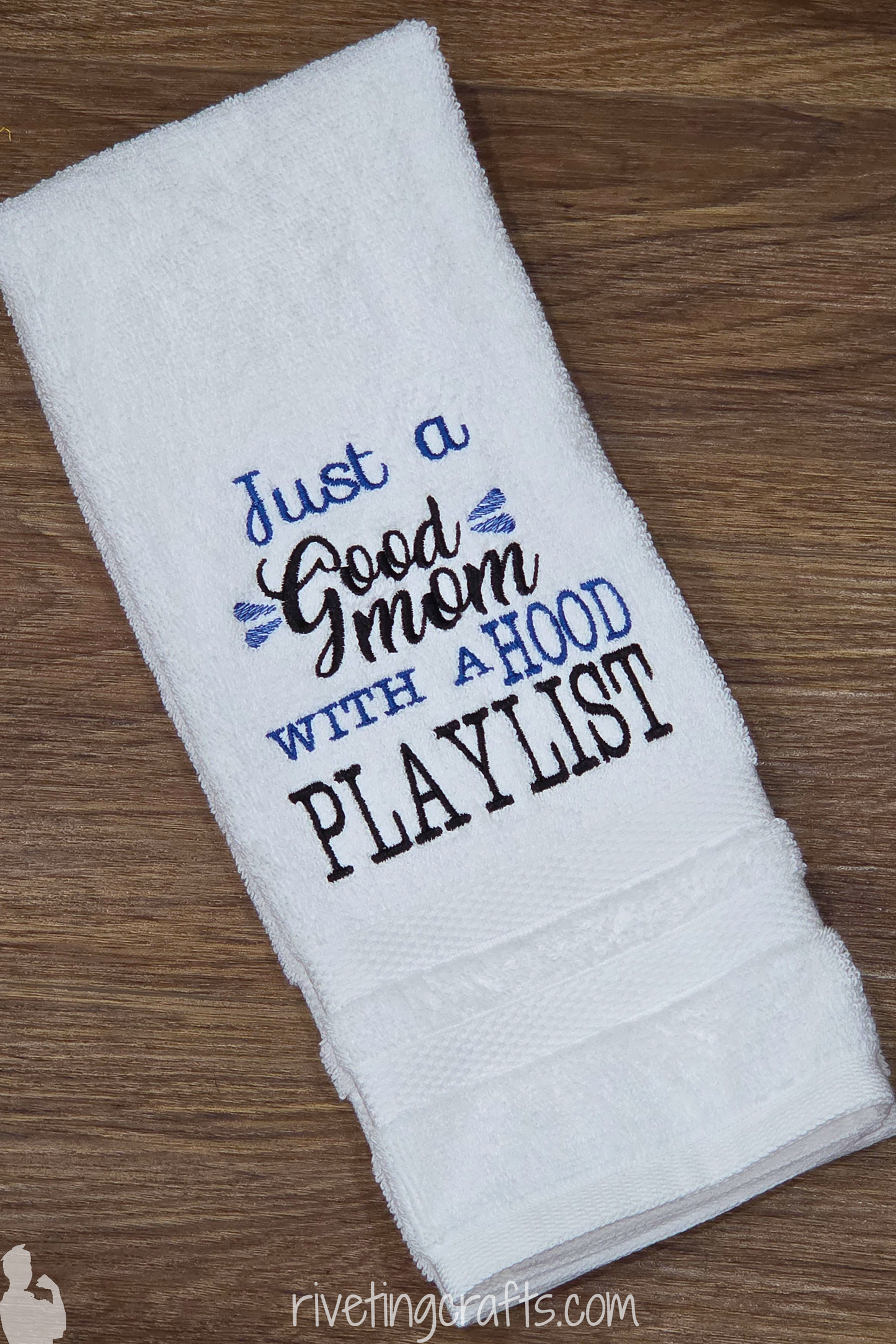 Good Mom, Hood Playlist Hand Towel