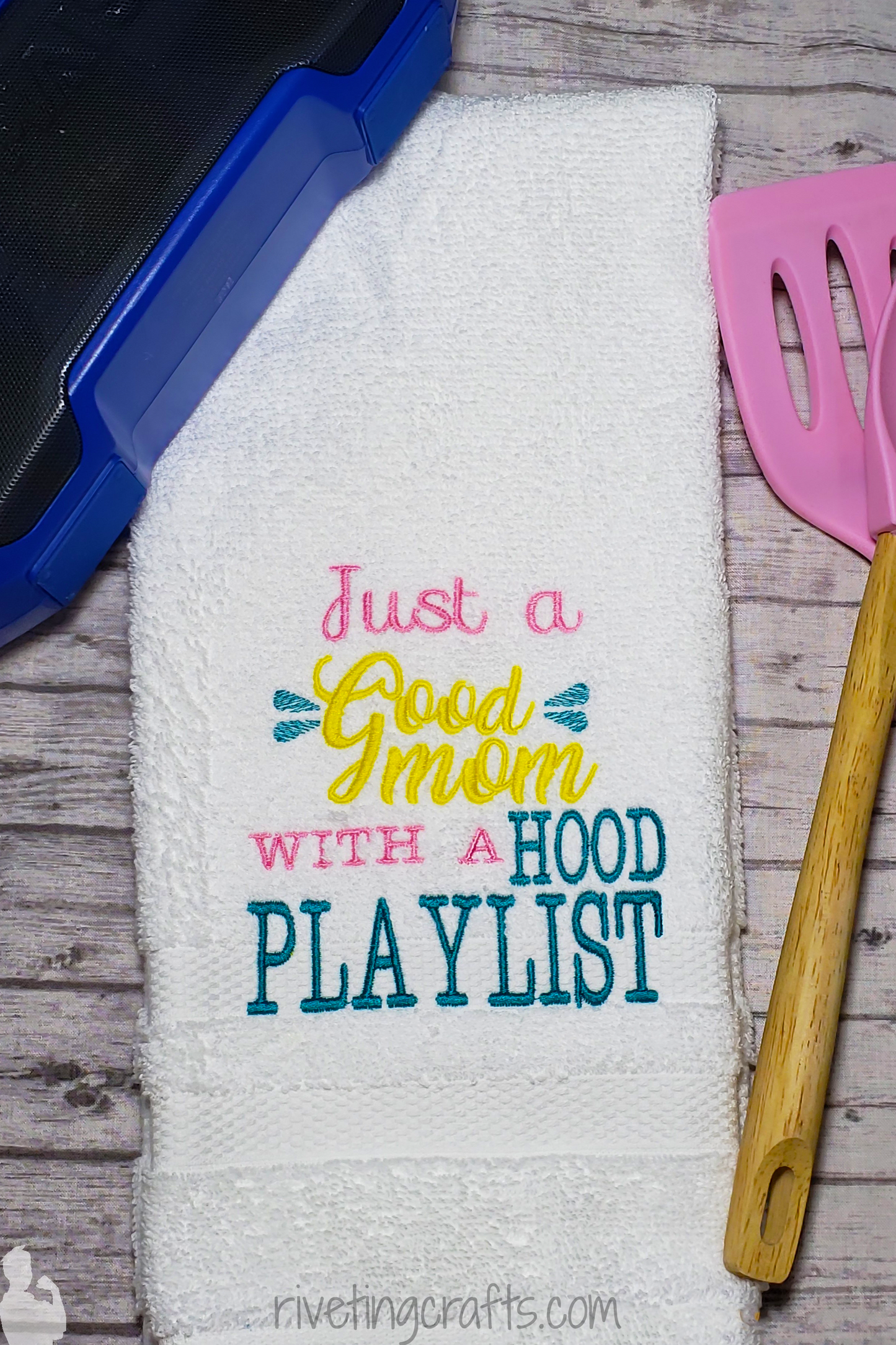 Good Mom, Hood Playlist Hand Towel
