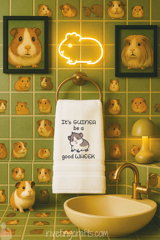 Guinea Pig Hand Towel – Funny Wheek Pun Design