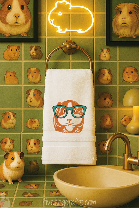 Guinea Pig with Glasses Hand Towel