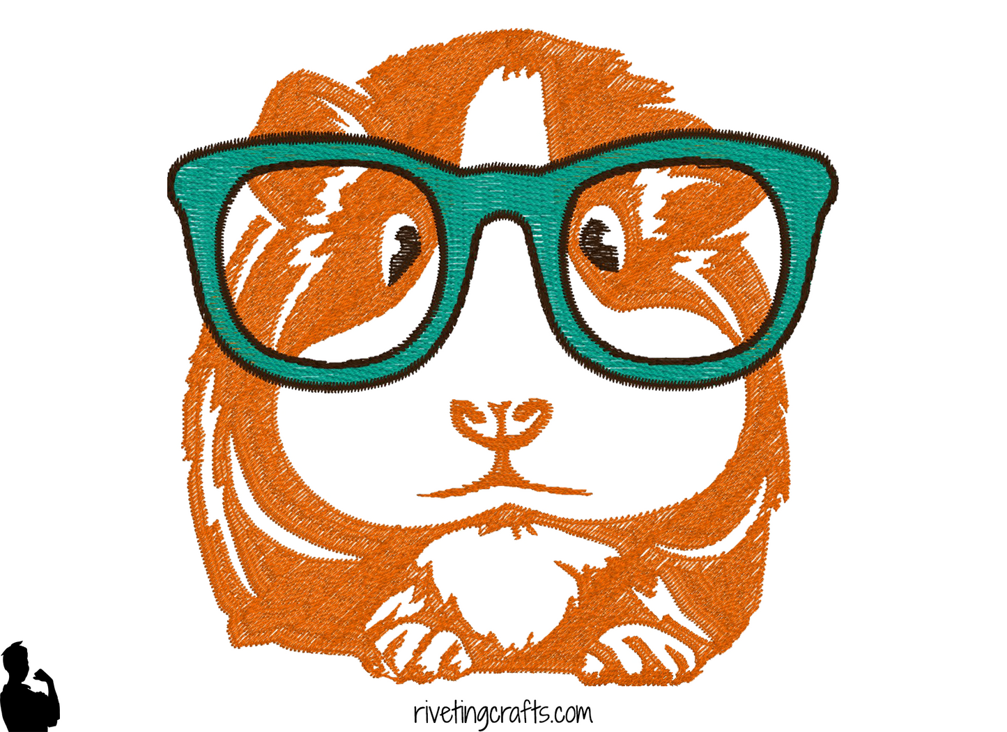 Guinea Pig with Glasses Hand Towel