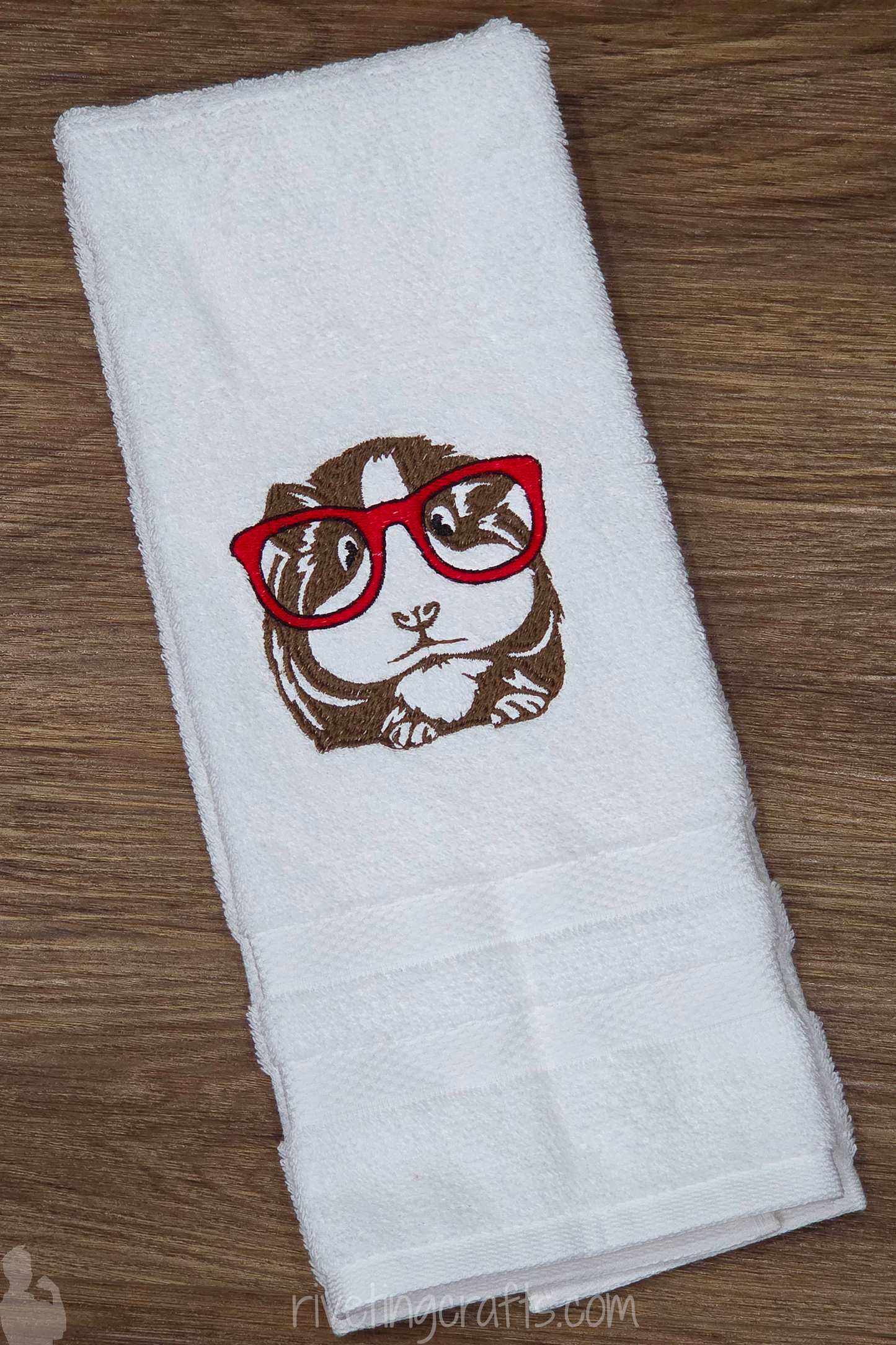 Guinea Pig with Glasses Hand Towel