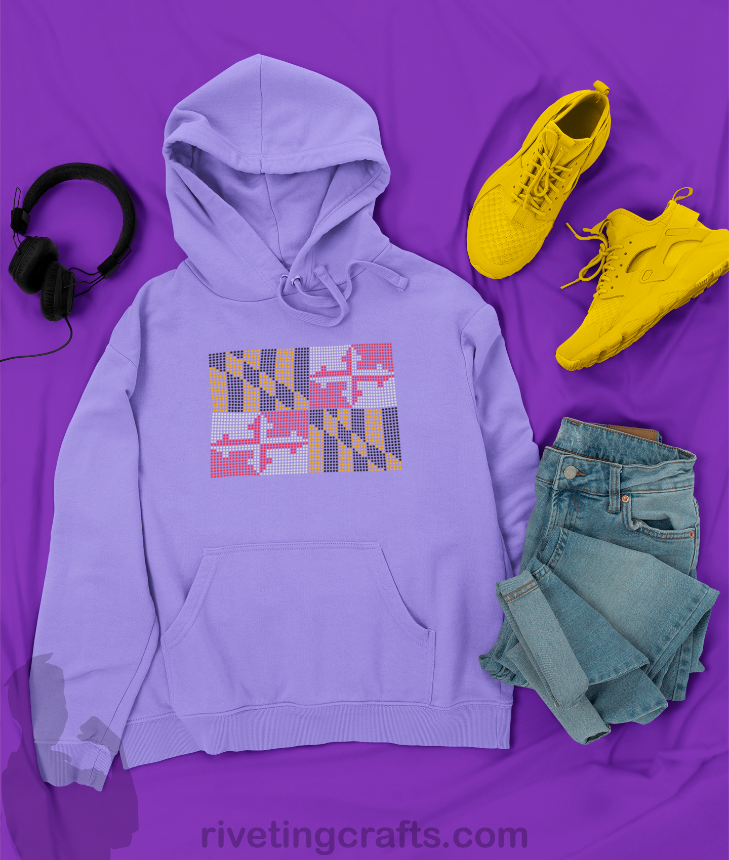 Maryland Flag Rhinestone Kit - Template and tools to make your own!