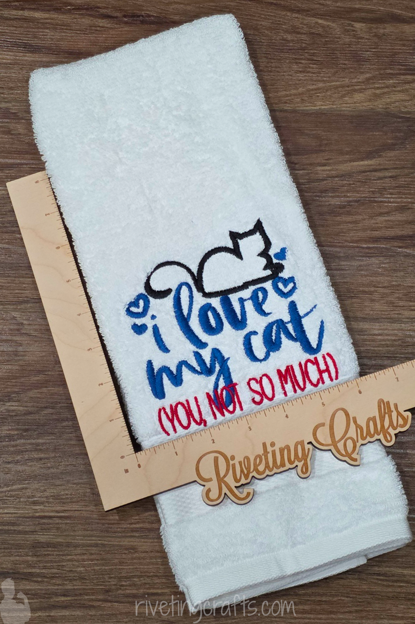 Funny Cat Hand Towel – “I Love My Cat You Not So Much”