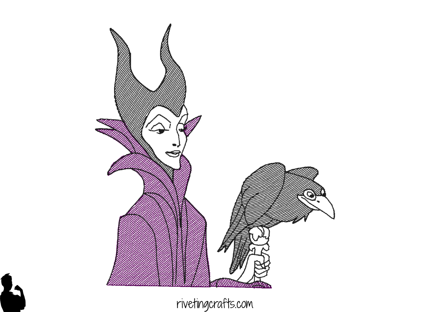 Maleficent Dark Fairy Crow Staff – Gothic Hand Towel