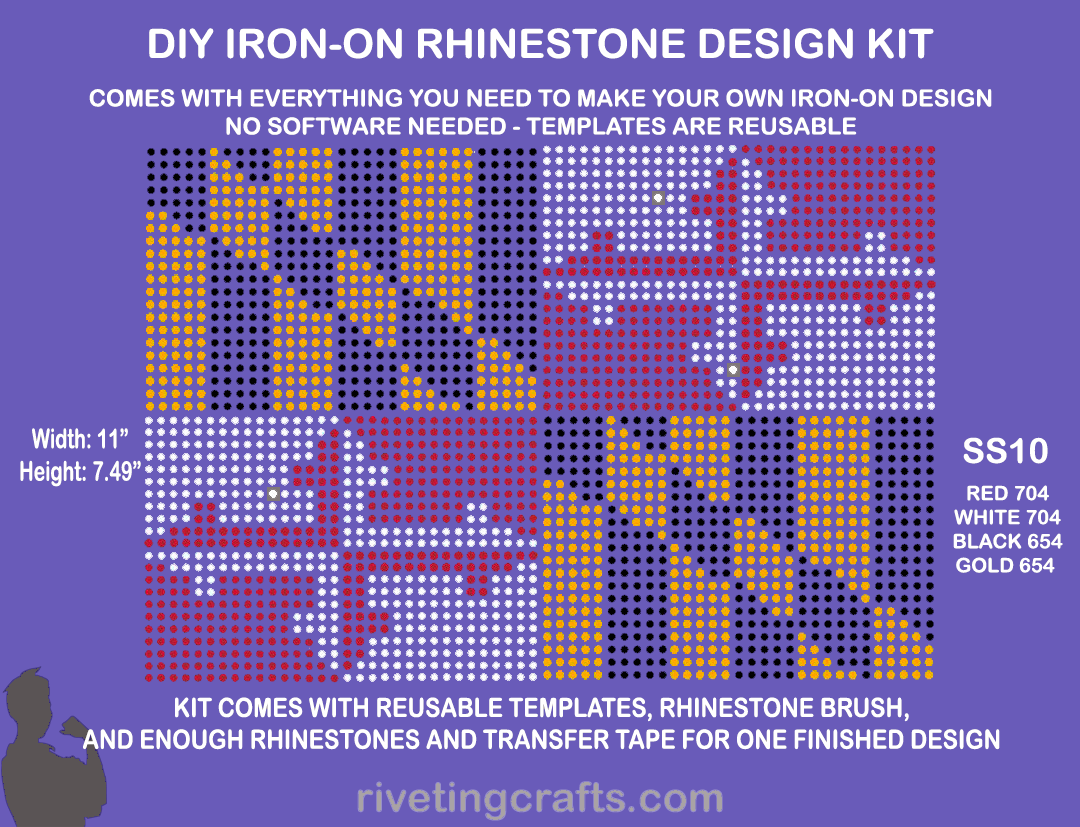 Maryland Flag Rhinestone Kit - Template and tools to make your own!