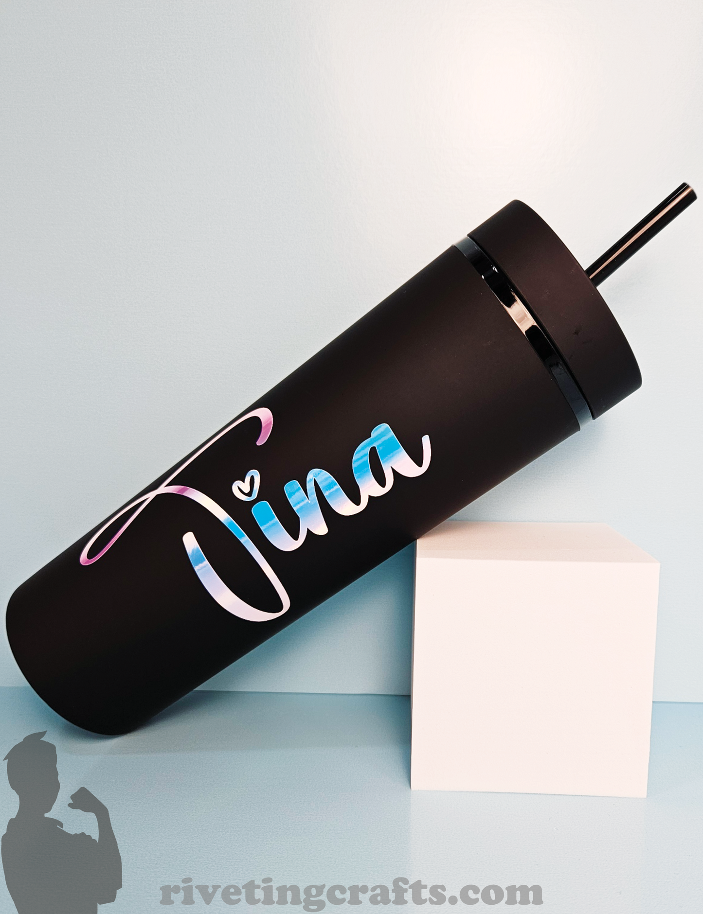 Personalized 22oz Matte Black BPA-Free Acrylic Tumbler