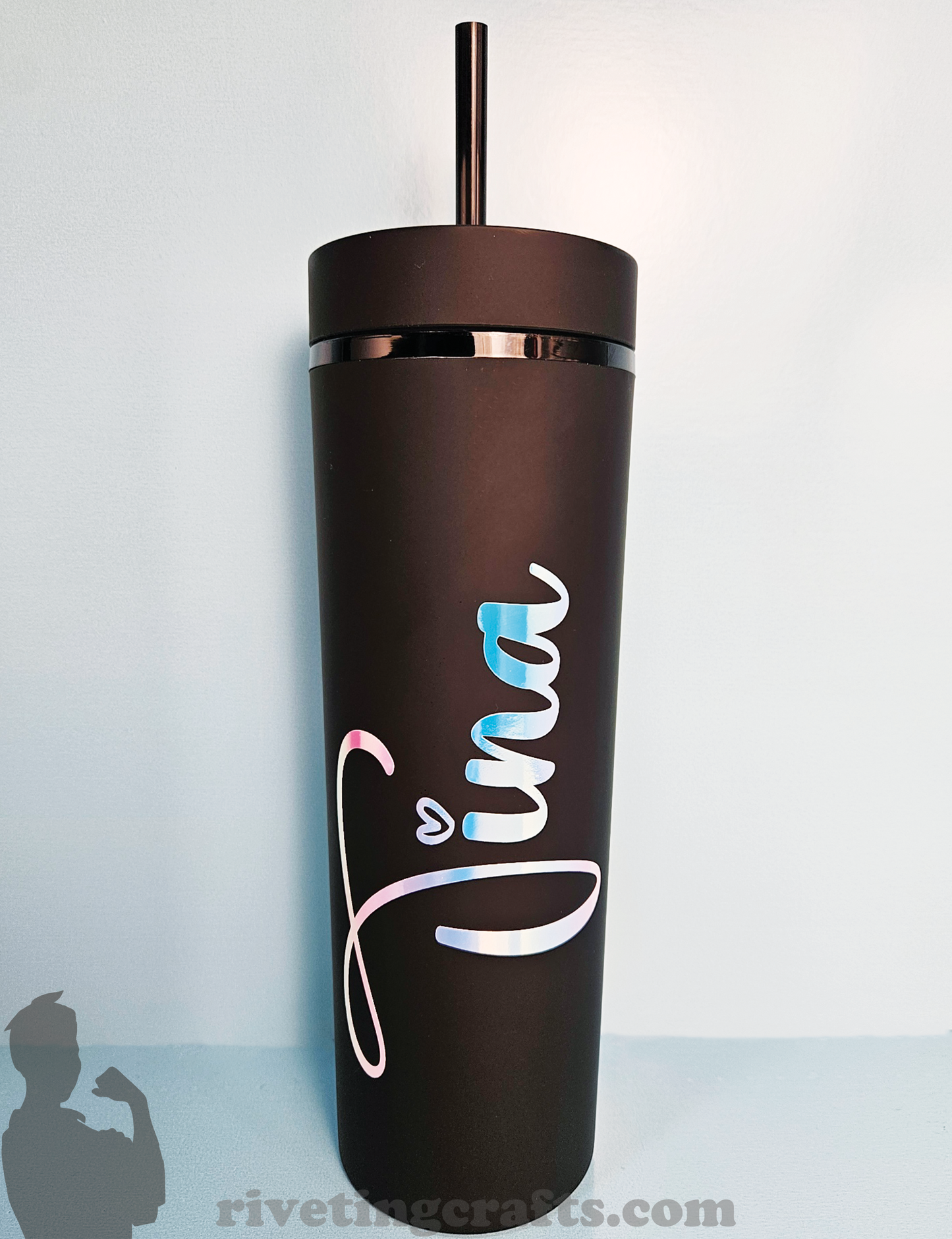 Personalized 22oz Matte Black BPA-Free Acrylic Tumbler