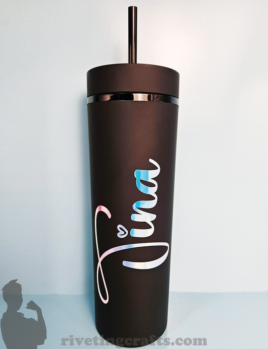 Personalized 22oz Matte Black BPA-Free Acrylic Tumbler