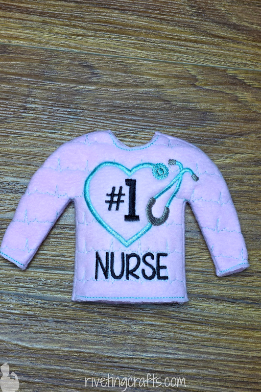 Funny Nurse Sweater for Elf Christmas Scout - Doll Clothes 12 inch Doll Size Prop