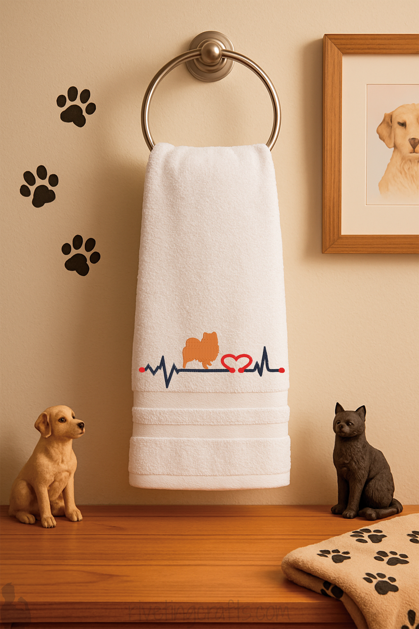 Animal Heartbeat Hand Towel