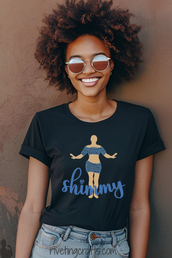 Belly Dancer Shimmy Rhinestone Print Tee