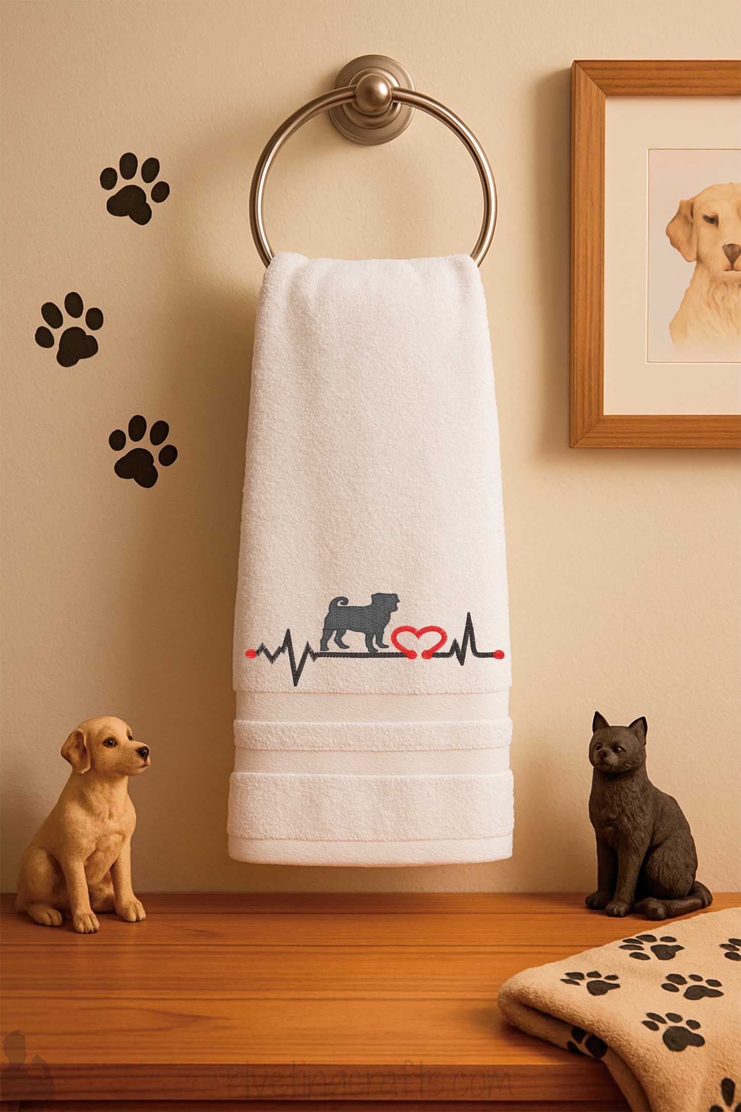 Animal Heartbeat Hand Towel