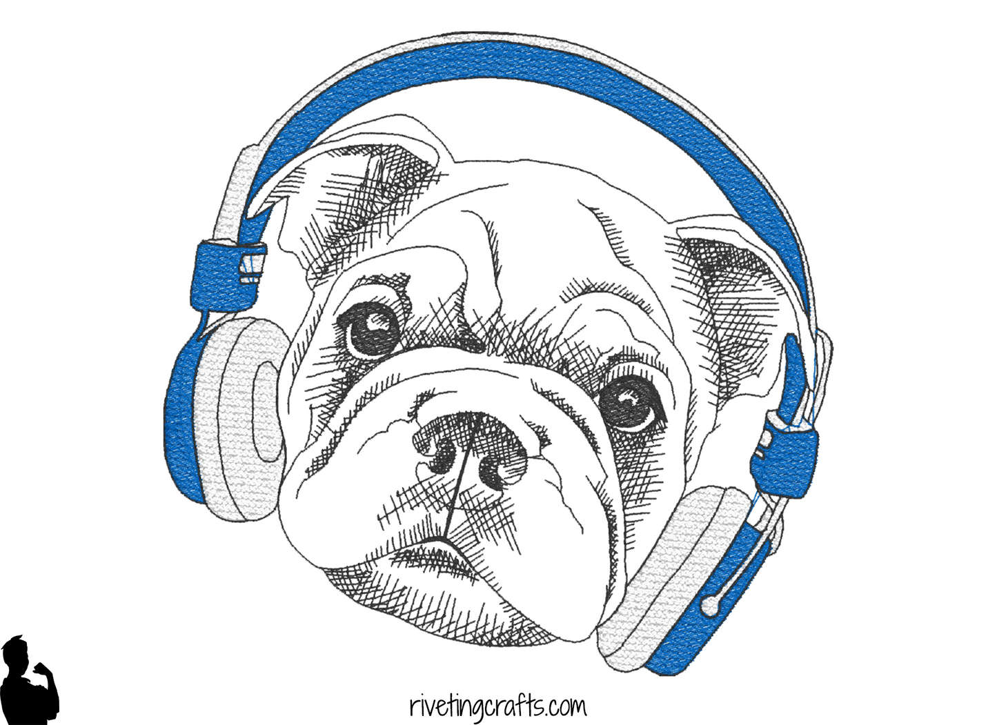 Puppy Headphones Hand Towel