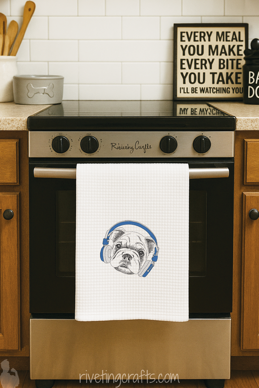 Puppy Headphones Hand Towel