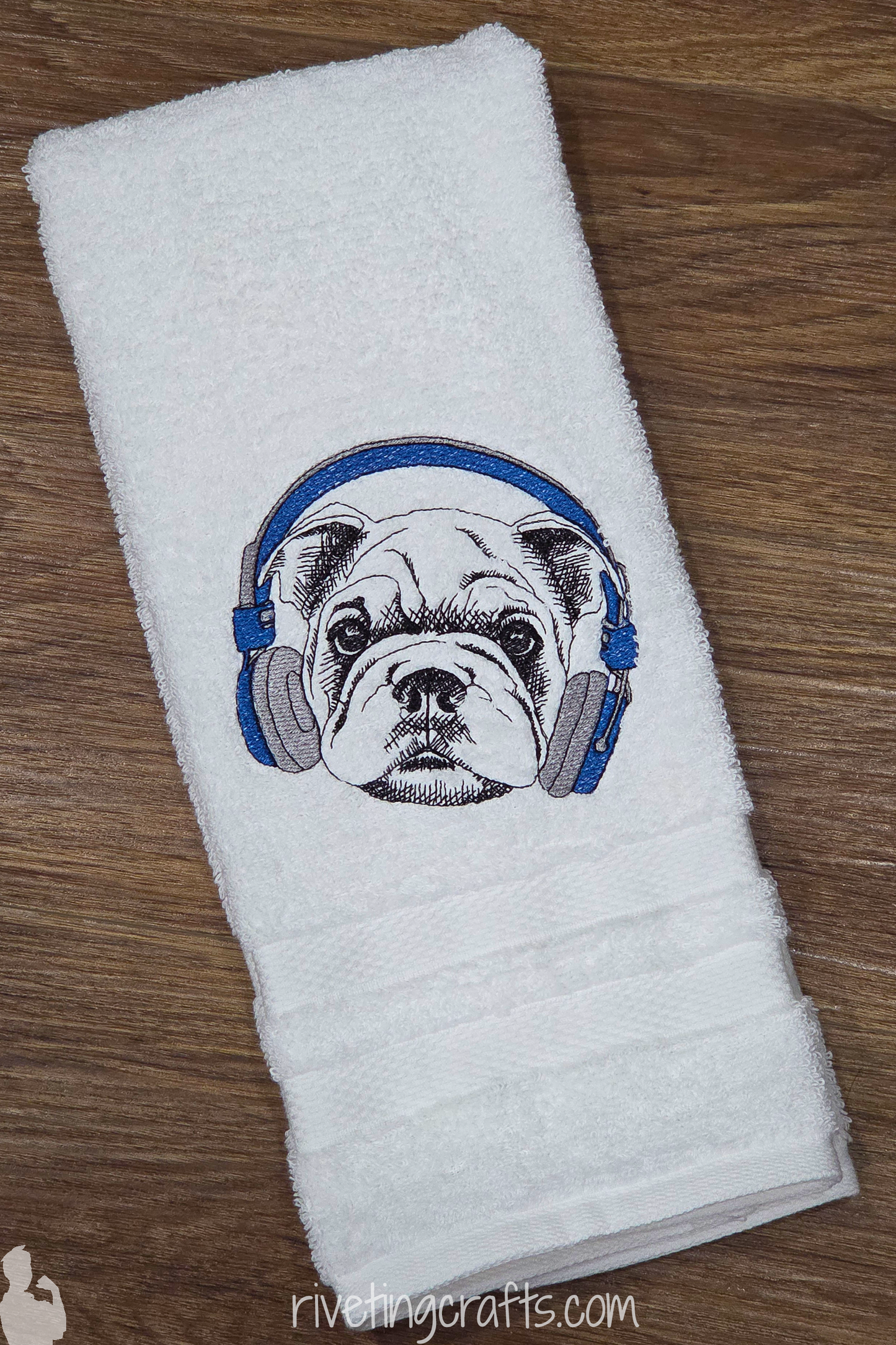 Puppy Headphones Hand Towel