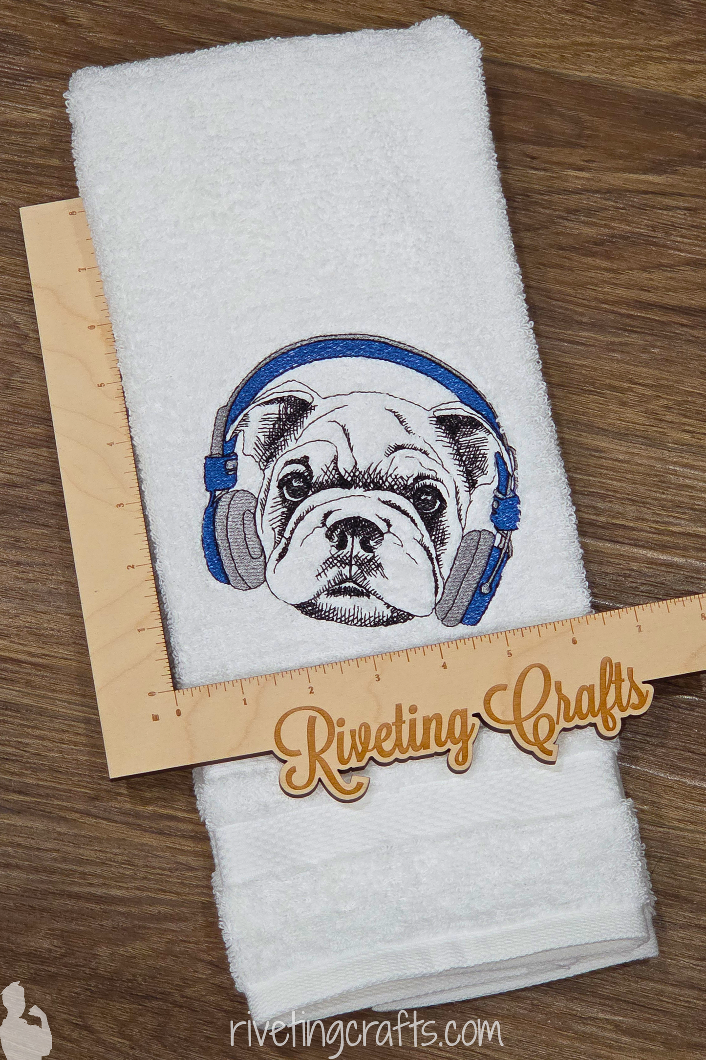 Puppy Headphones Hand Towel