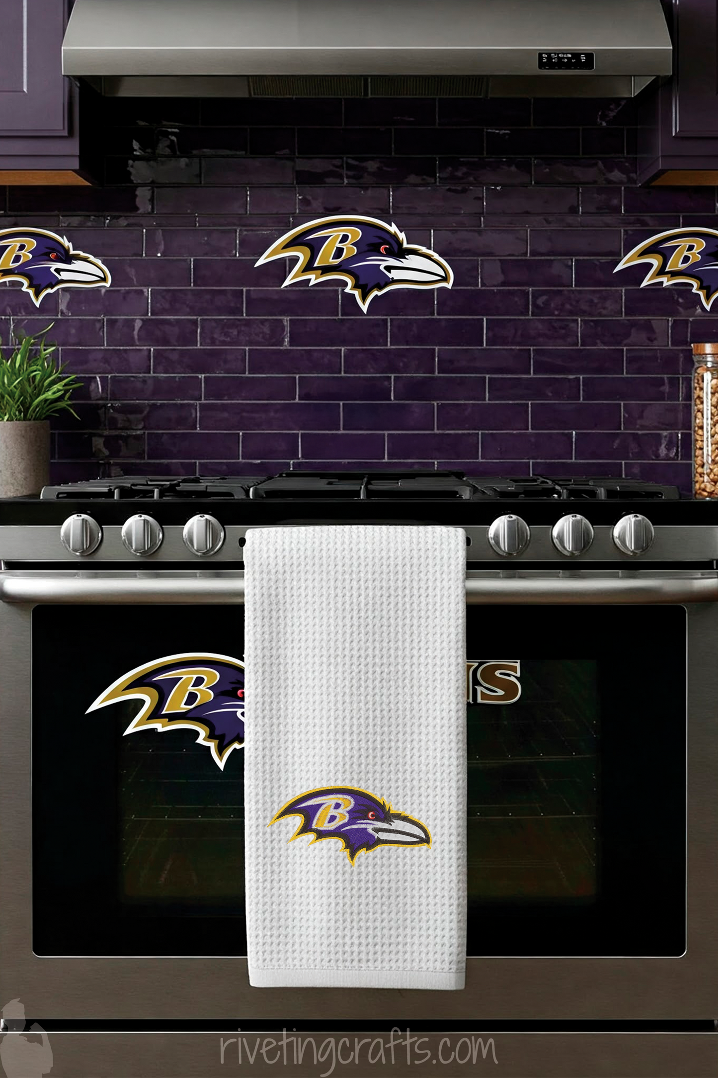 Baltimore Ravens Hand Towel – Old School Shield or Raven Head Logo