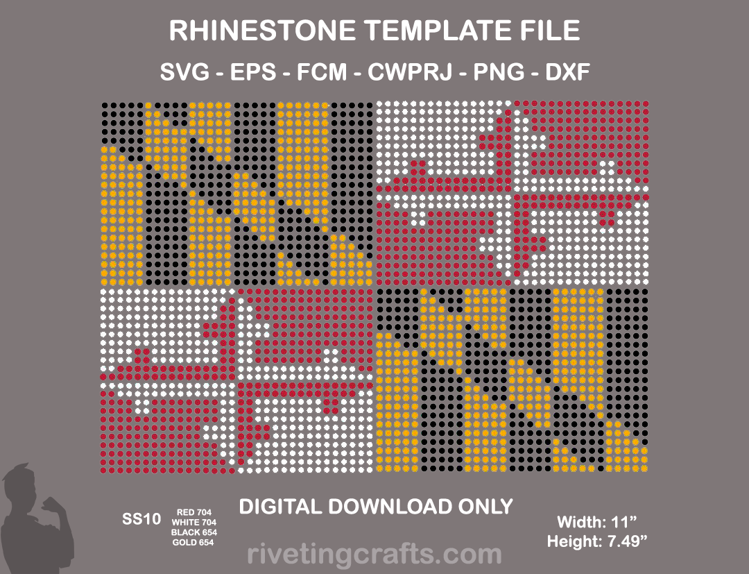 Maryland Flag Rhinestone Template - Digital Download Only