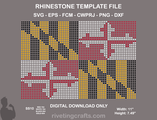 Maryland Flag Rhinestone Template - Digital Download Only
