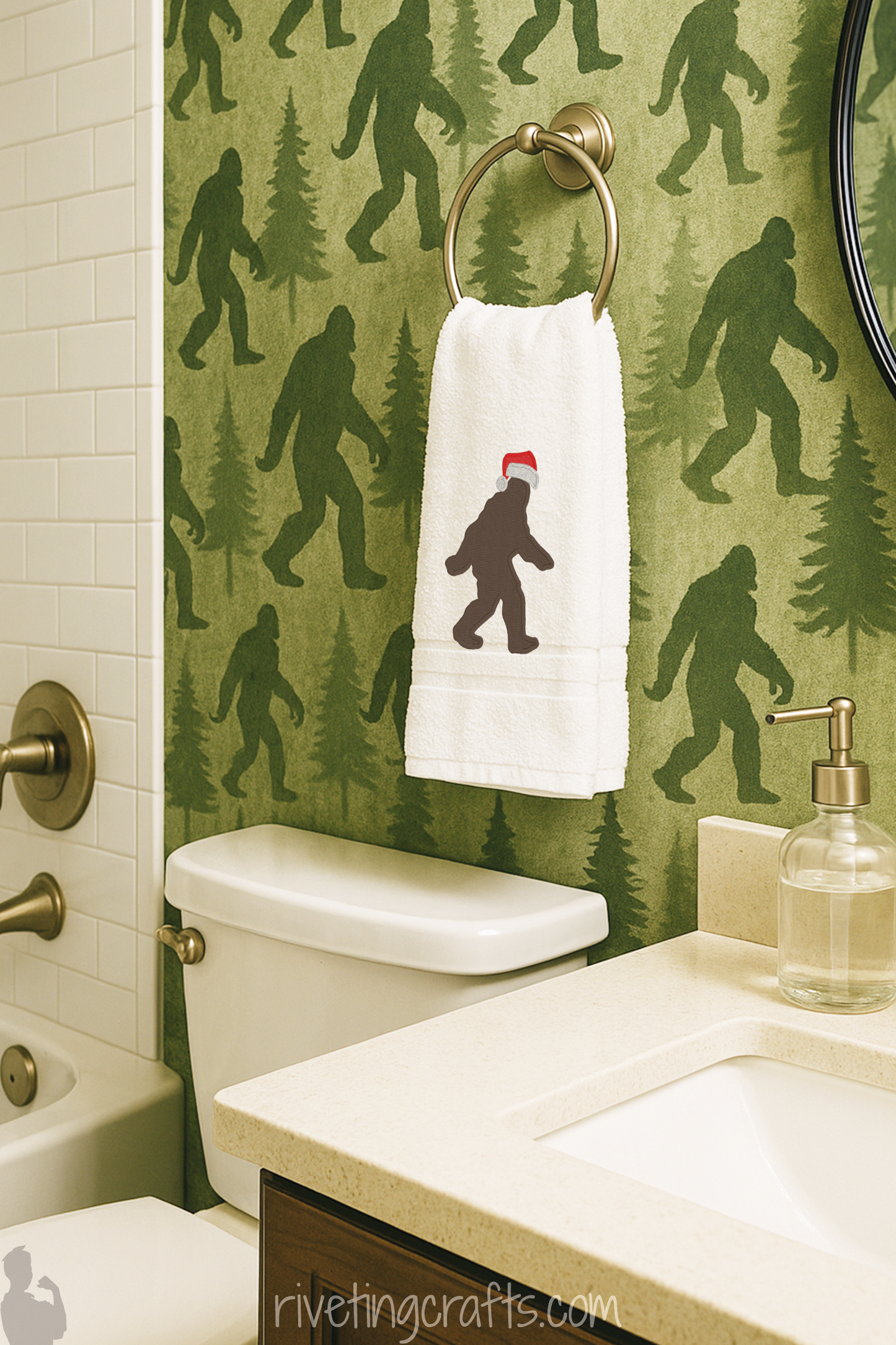 Sasquatch Santa Hand Towel