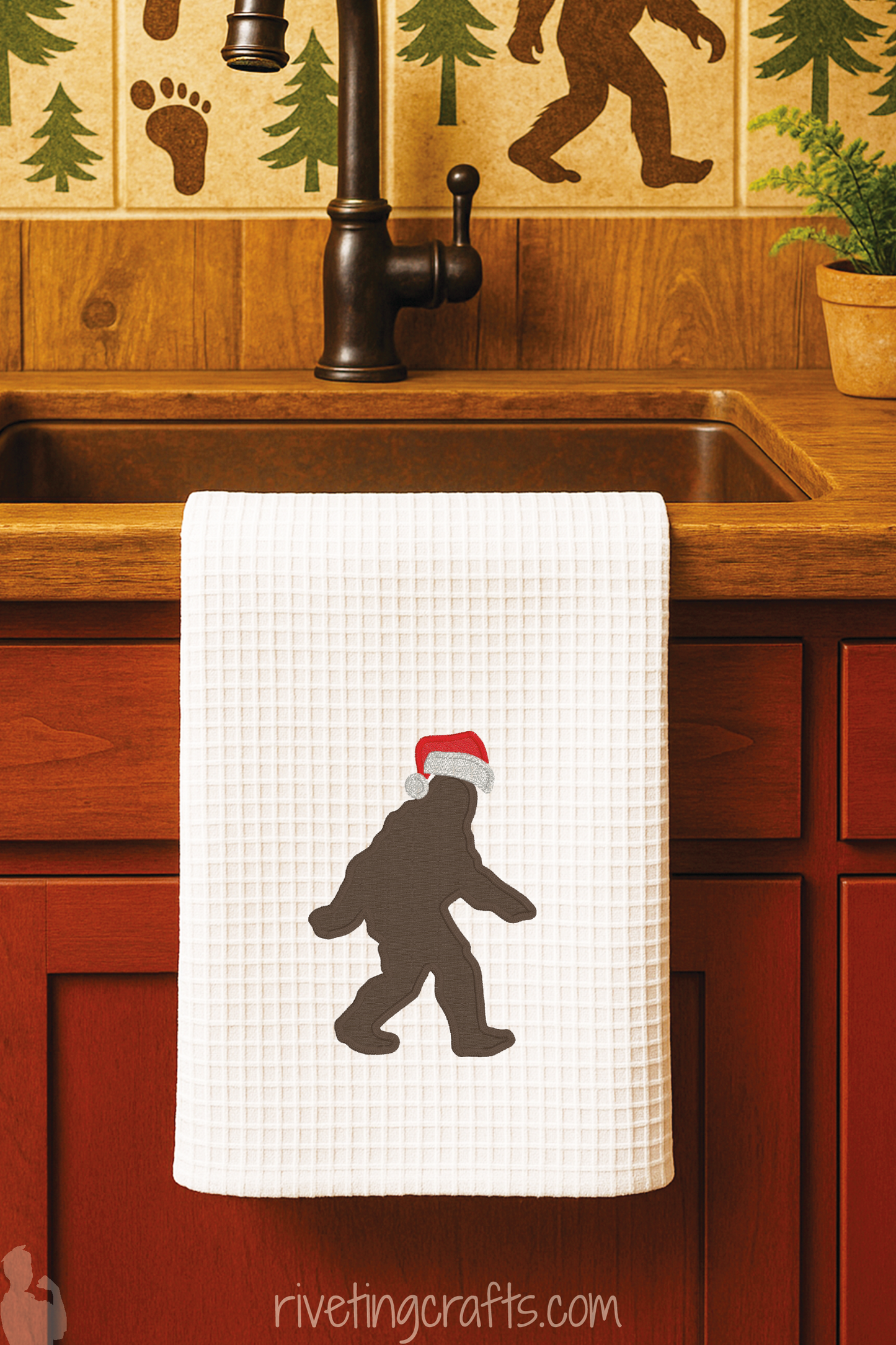 Sasquatch Santa Hand Towel