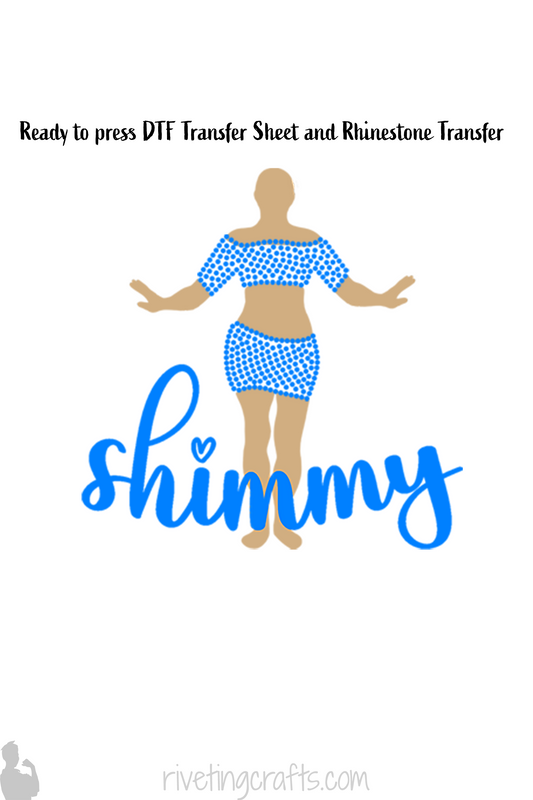 Belly Dancer Shimmy DTF Heat Transfer and Rhinestone Transfer Kit