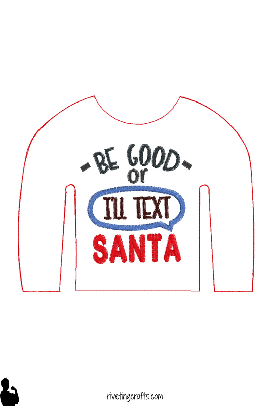 Be Good or I’ll Text Santa Elf Sweater - Funny Christmas Scout Doll Clothes