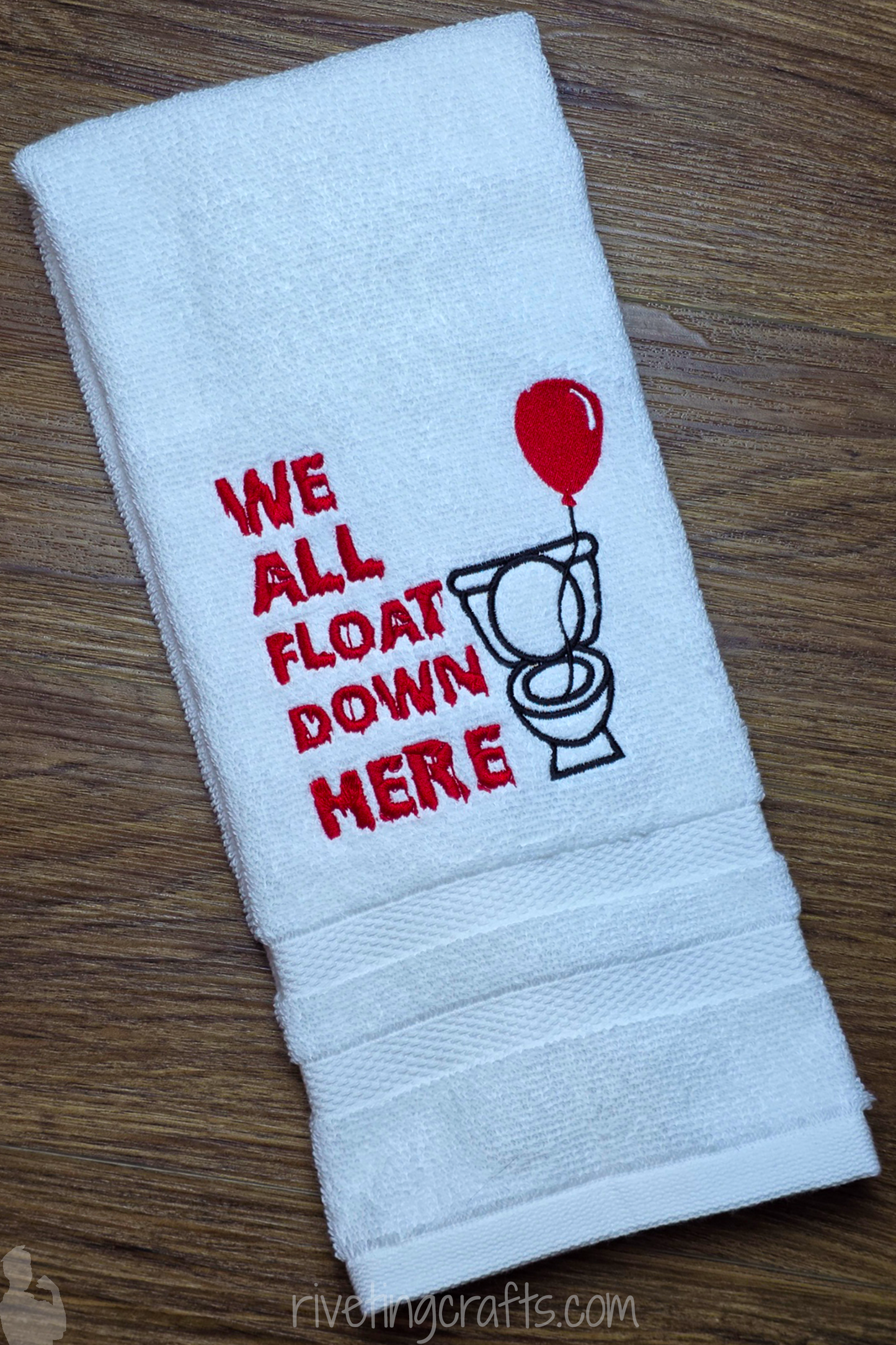 We All Float Down Here Hand Towel – Horror Bathroom Decor
