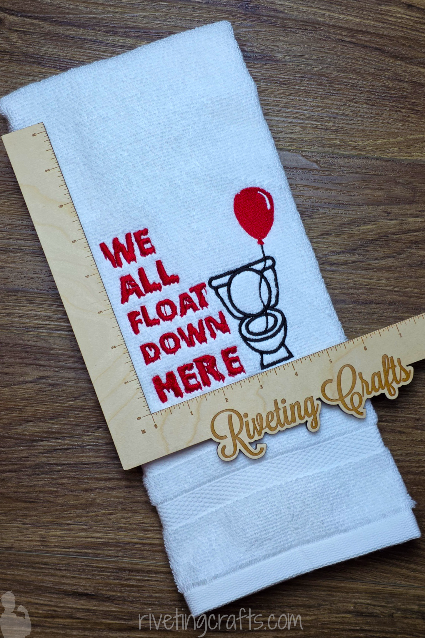 We All Float Down Here Hand Towel – Horror Bathroom Decor