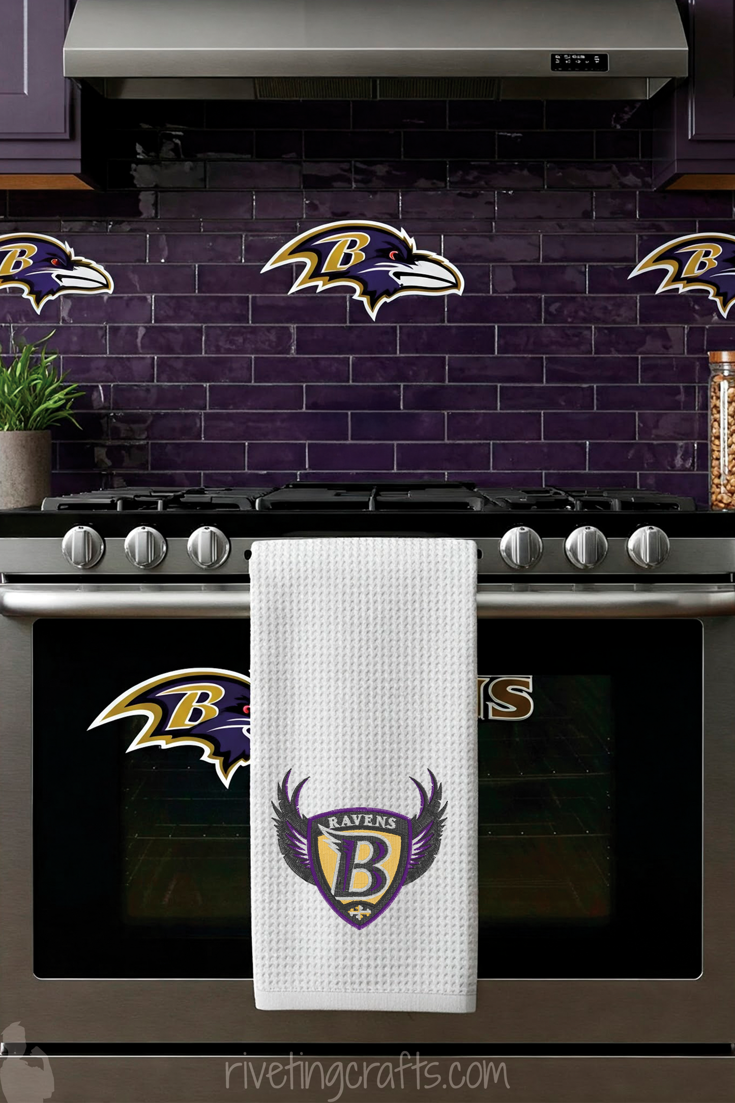 Baltimore Ravens Hand Towel – Old School Shield or Raven Head Logo