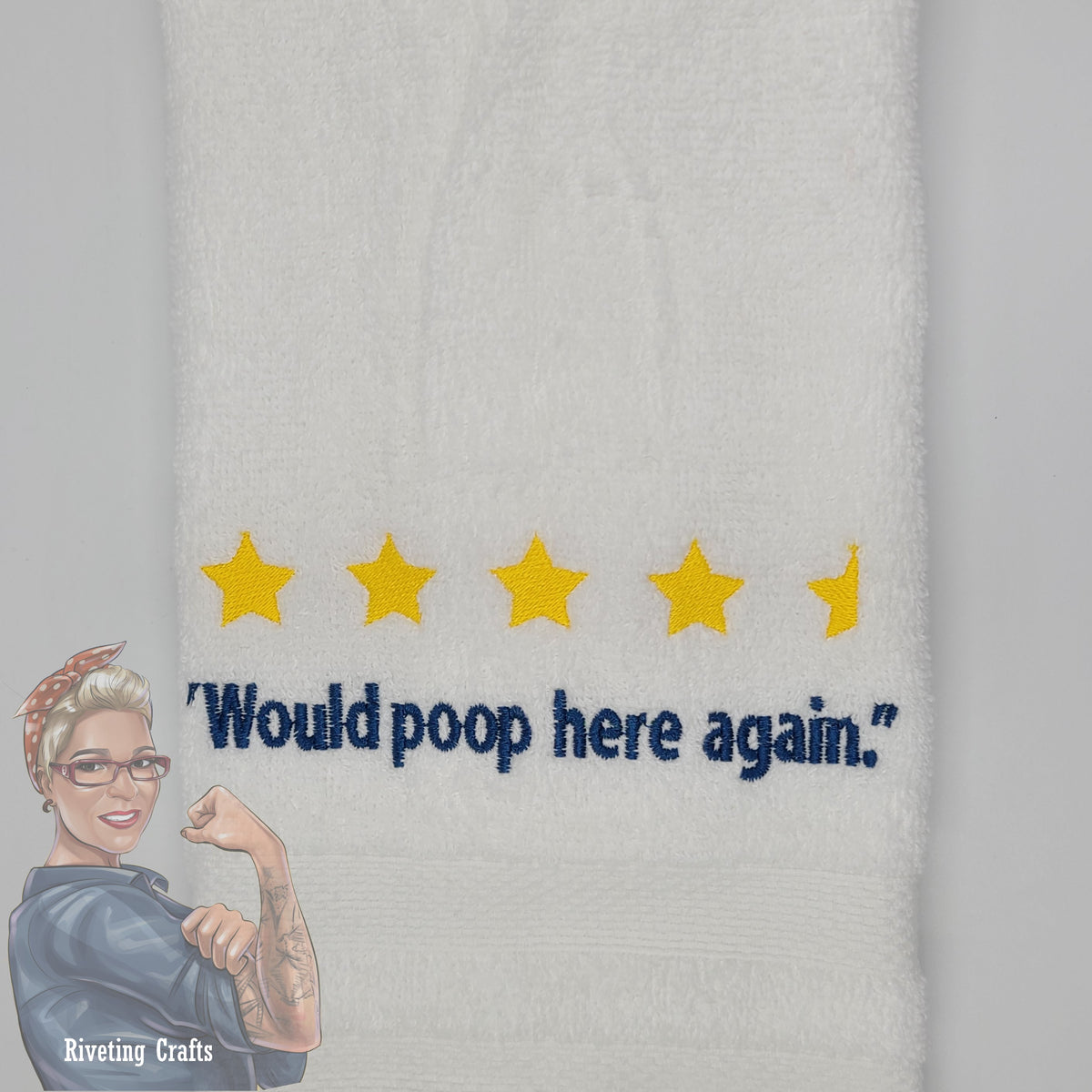 Would Poop Here Again Hand Towel - Larissa Made This