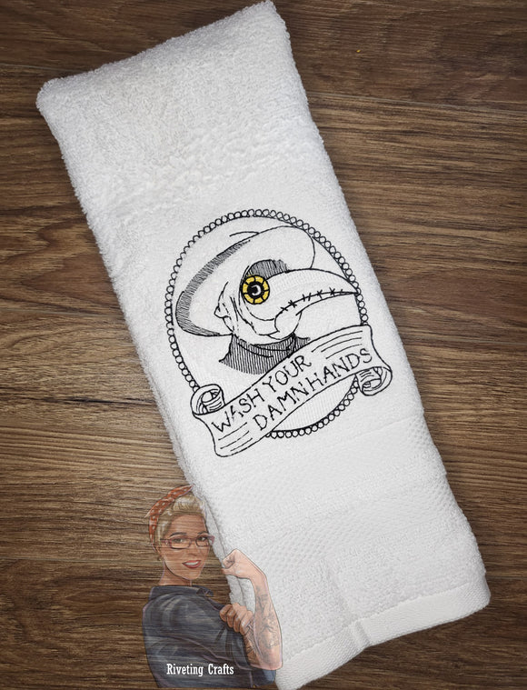 Plague Doctor Wash Your Hands Hand Towel