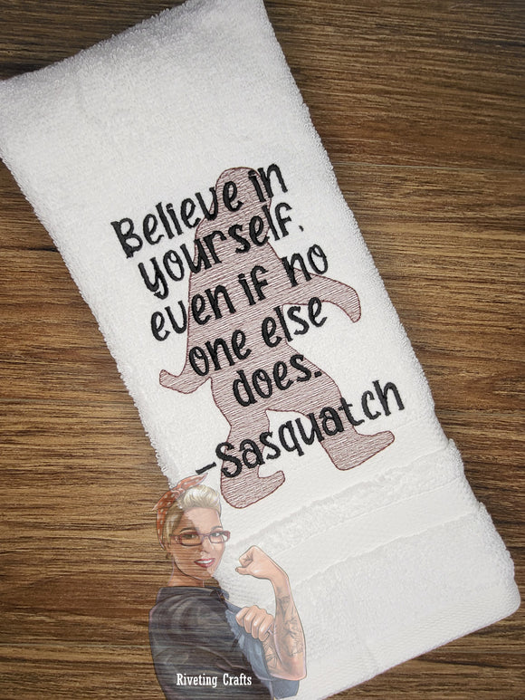 Sasquatch Believes Hand Towel