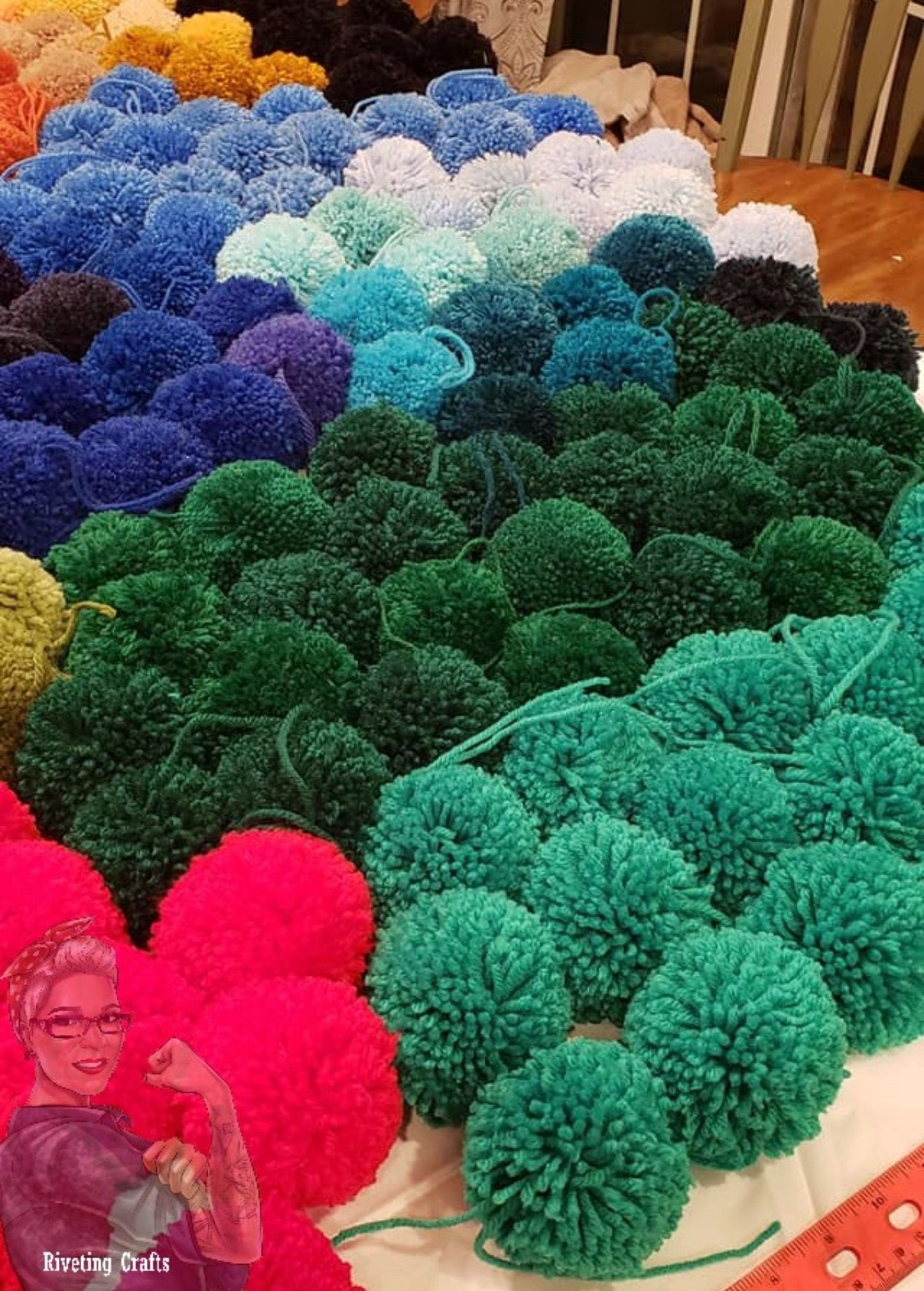 Large Handmade 3" Pom-Poms - Single or Garland - Super Thick