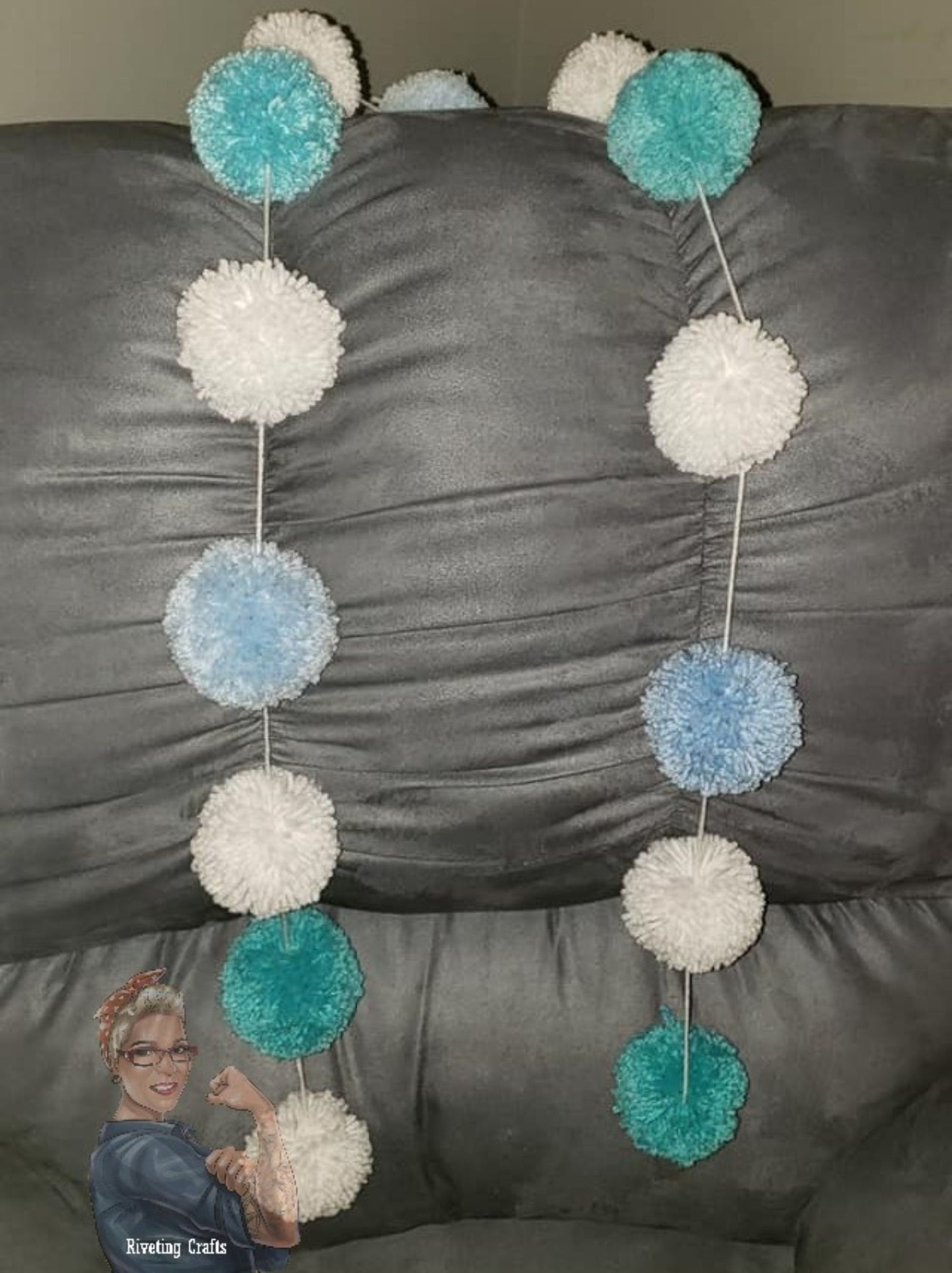 Large Handmade 3" Pom-Poms - Single or Garland - Super Thick