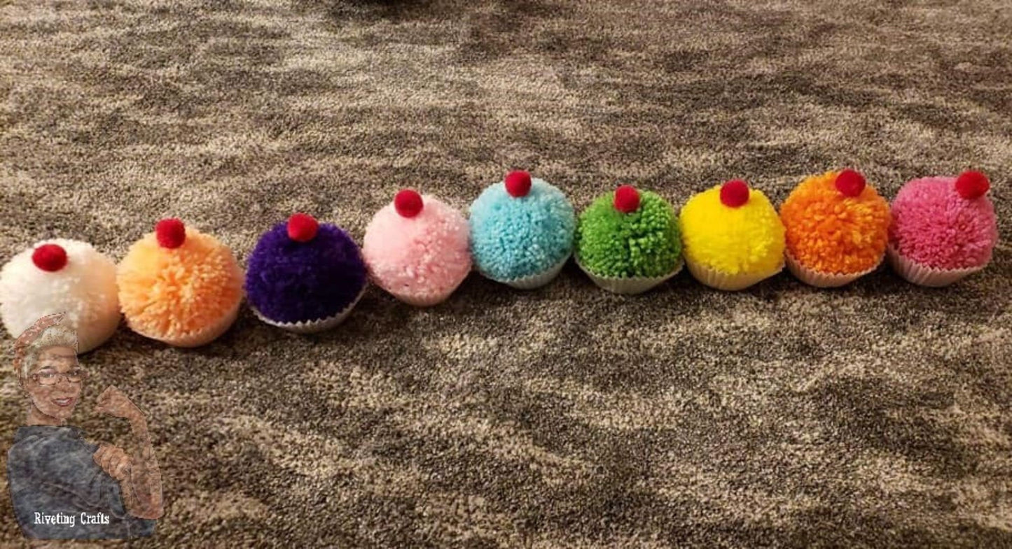 Large Handmade 3" Pom-Poms - Single or Garland - Super Thick