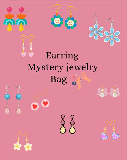 Sparkle & Surprise: 7-Pair Handmade Beaded Mystery Earring Set for Sensitive Ears