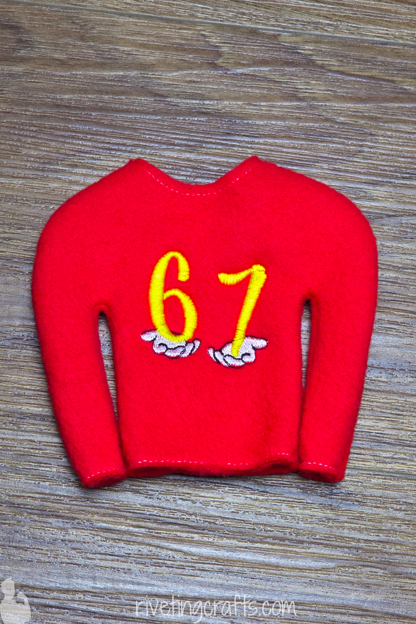 Ambiguous "6-7" Elf Sweater for Holiday Scout - 12 inch Doll Clothes Prop Outfit