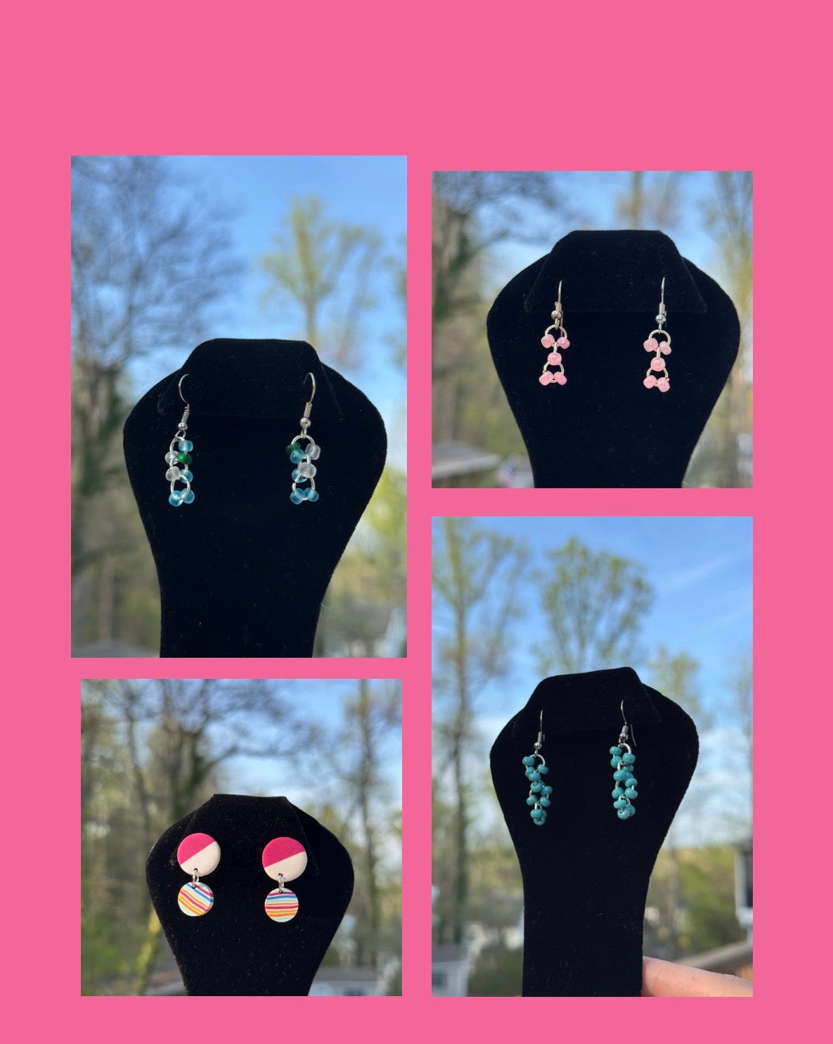 Sparkle & Surprise: 7-Pair Handmade Beaded Mystery Earring Set for Sensitive Ears