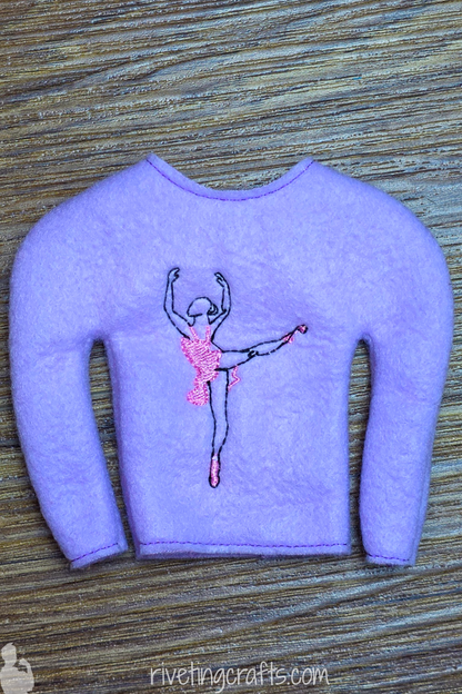 Ballerina Elf Sweater - Dainty Dancing Christmas Doll Clothes