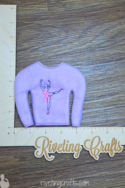 Ballerina Elf Sweater - Dainty Dancing Christmas Doll Clothes
