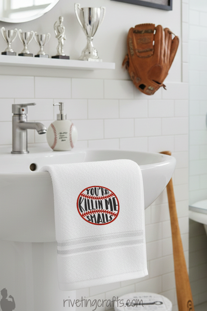 Funny Baseball Movie Quote Hand Towel | Embroidered Home Decor
